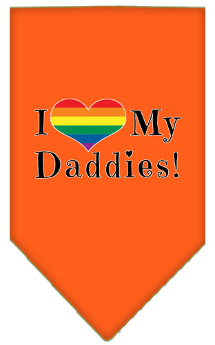 I Heart my Daddies Screen Print Bandana Orange Small
